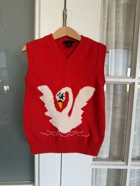 Mini Rodini Red V-Neck Knit Vest
